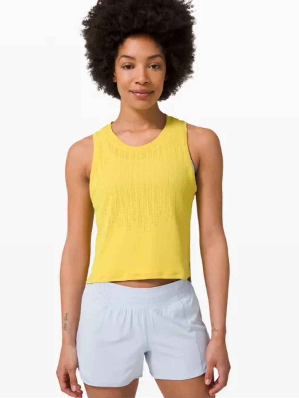 Lululemon Sleeveless Breathable Yellow Mustard Crop Tank